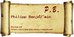 Philipp Benjámin névjegykártya