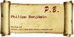 Philipp Benjámin névjegykártya
